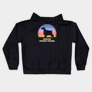 English Cocker Spaniel Vintage Sunset Dog Kids Hoodie